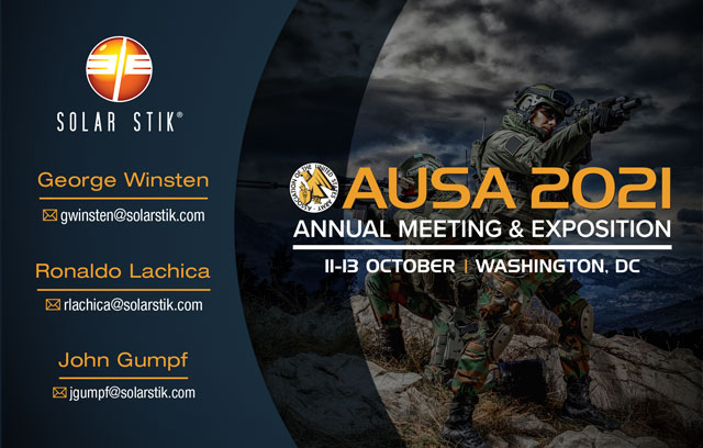 Solar Stik®, Inc. Team Members to attend AUSA 2021 Oct. 11-13